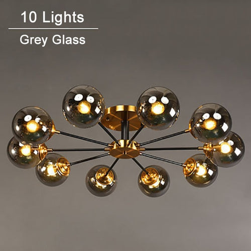 Plafonnier moderne LED en étoile et globes en verre Iraide - vue 10 sur 19