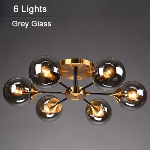 Plafonnier moderne LED en étoile et globes en verre Iraide - vue 16 sur 19