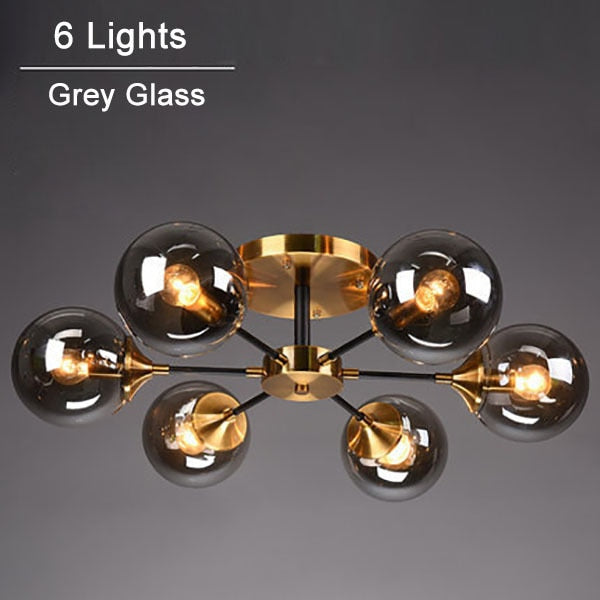 Plafonnier moderne LED en étoile et globes en verre Iraide - vue 15 sur 19