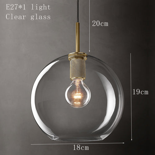 Suspension industrielle en verre et en métal doré Haivy - vue 11 sur 13