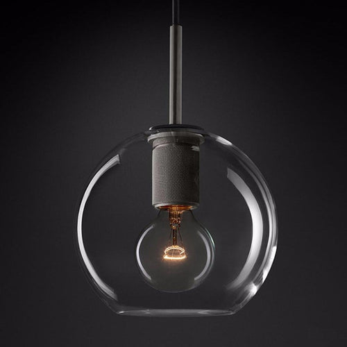 Suspension industrielle en verre et en métal doré Haivy - vue 13 sur 13