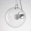 Plafonnier industriel argentée avec globe en verre Irantzu