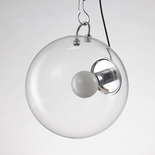 Plafonnier industriel argentée avec globe en verre Irantzu - vue 4 sur 4