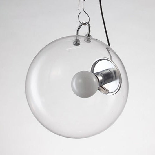 Plafonnier industriel argentée avec globe en verre Irantzu - vue 4 sur 4