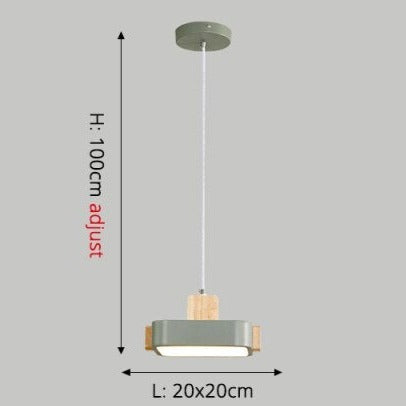 Suspension scandinave LED avec abat-jour en bois Ainhara - vue 6 sur 6