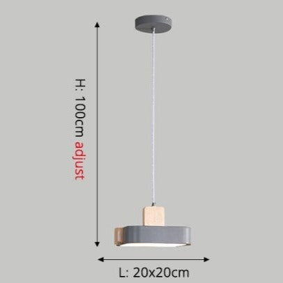 Suspension scandinave LED avec abat-jour en bois Ainhara - vue 5 sur 6