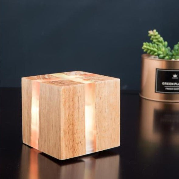 Applique murale scandinave LED cube en bois Lymena - vue 3 sur 6