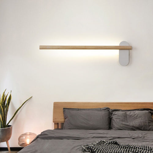 Applique murale scandinave LED rectangulaire en bois Amane - vue 6 sur 9