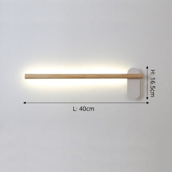 Applique murale scandinave LED rectangulaire en bois Amane - vue 7 sur 9