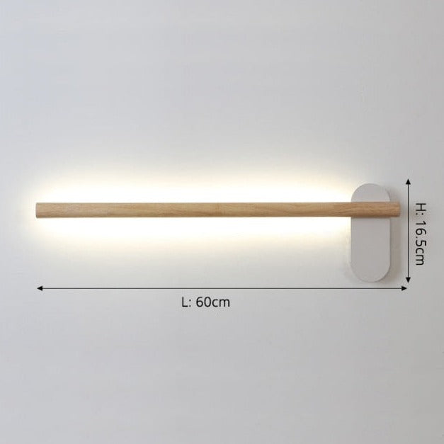 Applique murale scandinave LED rectangulaire en bois Amane - vue 9 sur 9