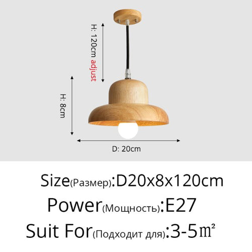 Suspension scandinave avec abat-jour original en bois Zoraida - vue 8 sur 9