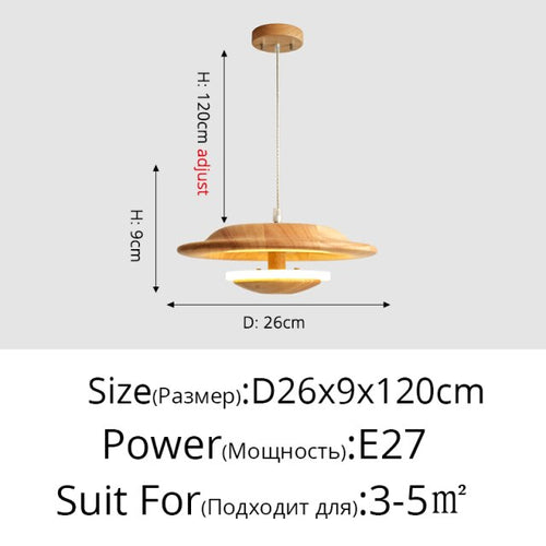 Suspension scandinave avec abat-jour original en bois Zoraida - vue 10 sur 9
