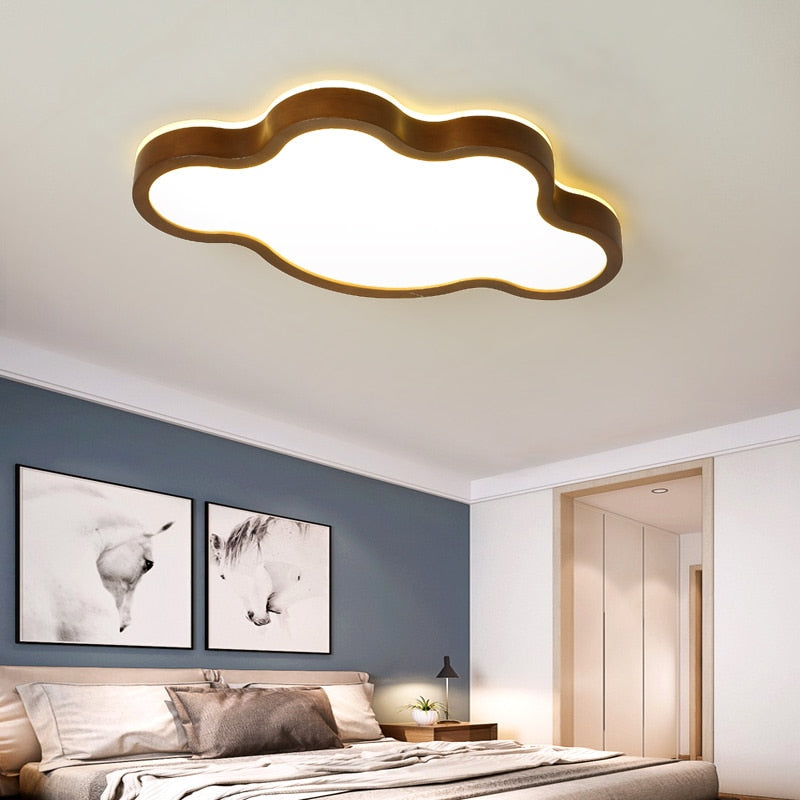 Plafonnier scandinave LED avec formes originales en bois Amade - vue 2 sur 11