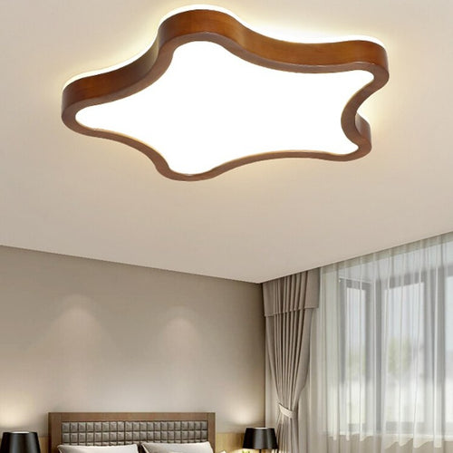Plafonnier scandinave LED avec formes originales en bois Amade - vue 4 sur 11
