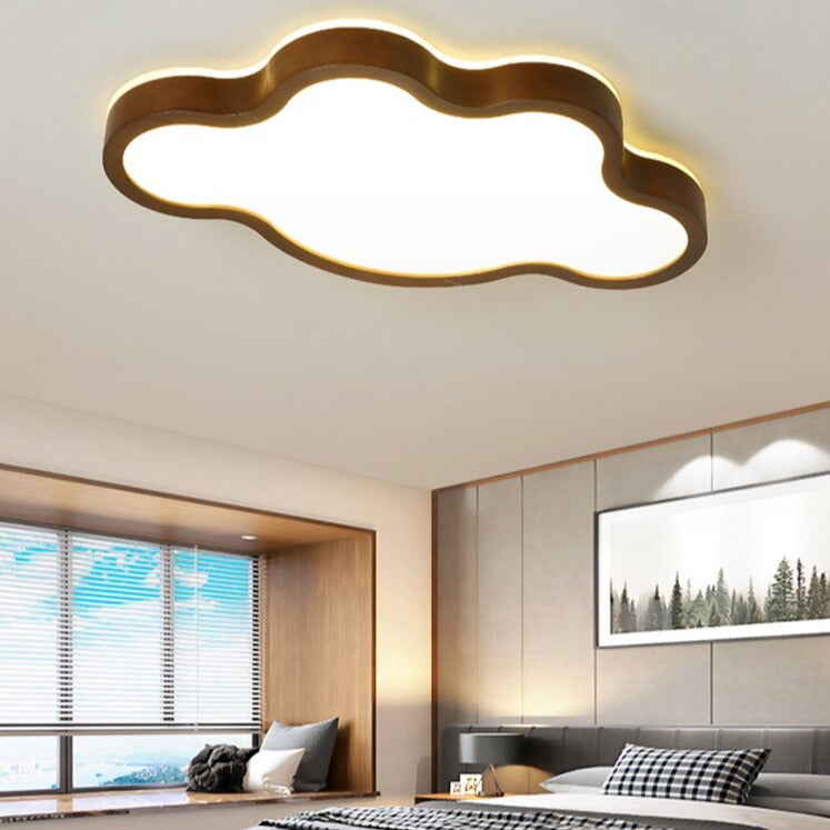 Plafonnier scandinave LED avec formes originales en bois Amade - vue 6 sur 11