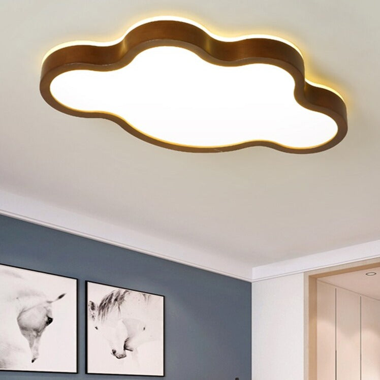Plafonnier scandinave LED avec formes originales en bois Amade - vue 4 sur 11