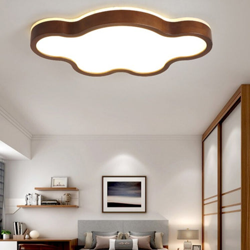 Plafonnier scandinave LED avec formes originales en bois Amade - vue 6 sur 11