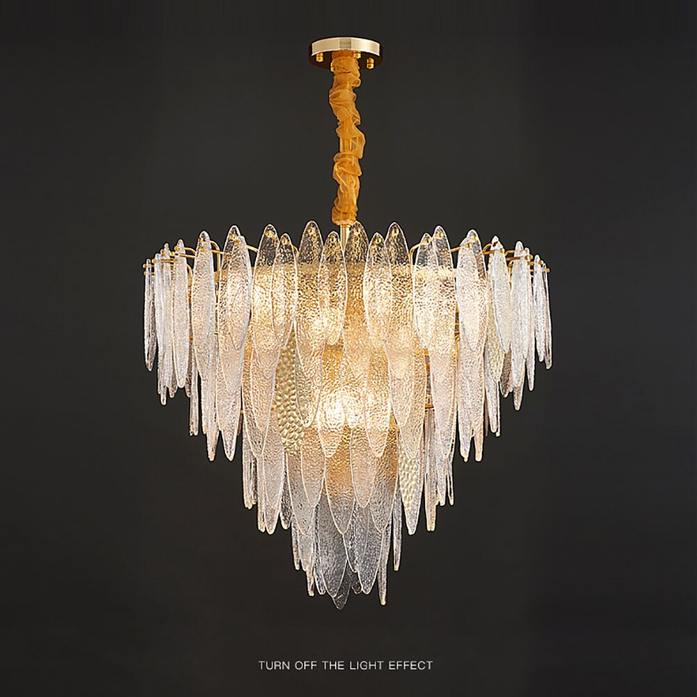 Lustre moderne avec lames en verre luxury Valentina - vue 6 sur 34