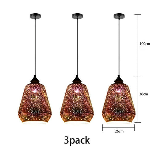 Suspension moderne en verre multicolore 3D Kaili - vue 13 sur 17