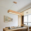 Lustre design rectangle en bois LED