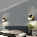 Applique murale moderne cylindrique noir et doré Benie