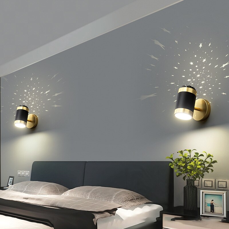Applique murale moderne cylindrique noir et doré Benie - vue 4 sur 7
