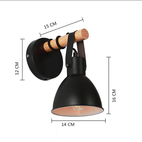Applique murale industrielle LED avec abat-jour conique noir Nofti - vue 6 sur 6