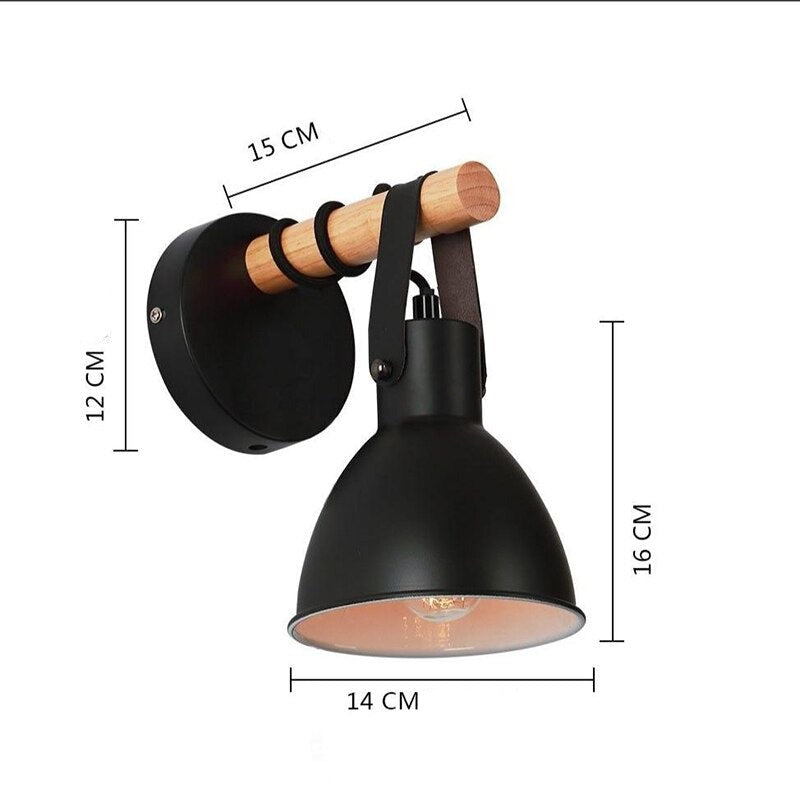 Applique murale industrielle LED avec abat-jour conique noir Nofti - vue 6 sur 6