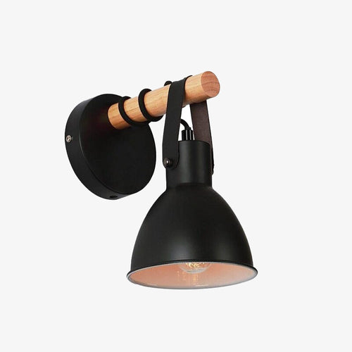 Applique murale industrielle LED avec abat-jour conique noir Nofti