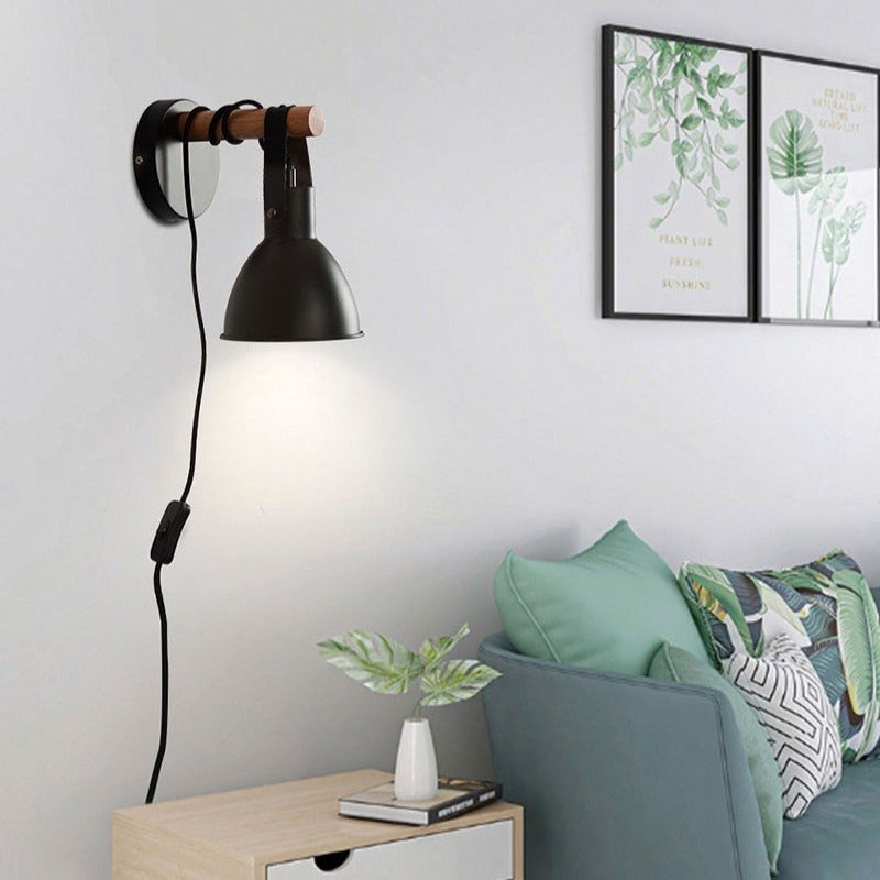 Applique murale industrielle LED avec abat-jour conique noir Nofti - vue 4 sur 6