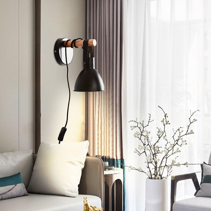 Applique murale industrielle LED avec abat-jour conique noir Nofti - vue 3 sur 6