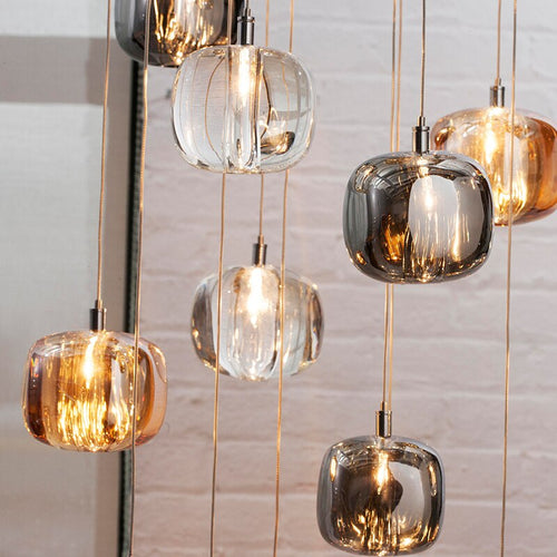 Suspension moderne LED forme de glaçon en cristal coloré Lua - vue 4 sur 10