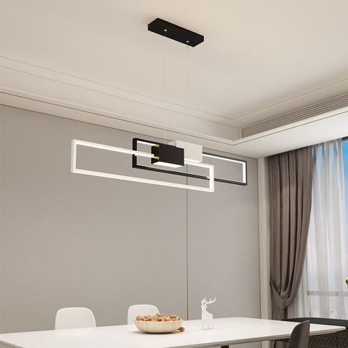 Lustre design LED avec lampes rectangulaires en métal Artemisa - vue 7 sur 7