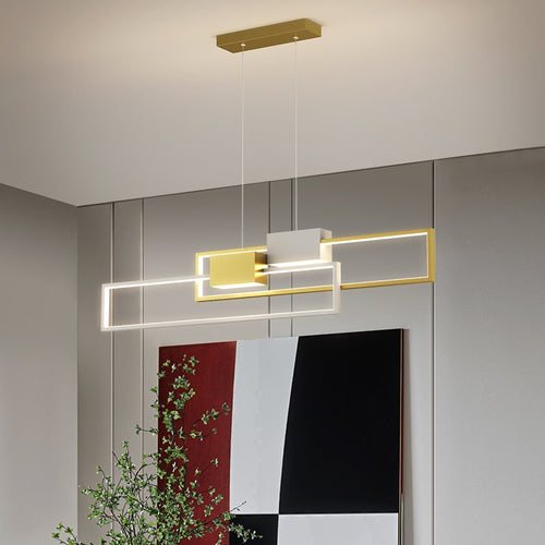 Lustre design LED avec lampes rectangulaires en métal Artemisa - vue 4 sur 7