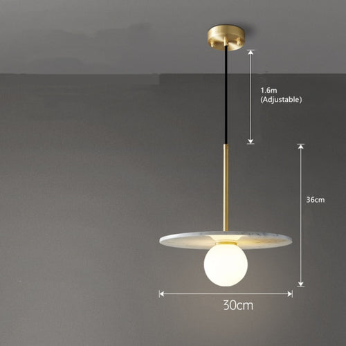 Suspension design avec abat-jour plat en marbre Gianna - vue 11 sur 12