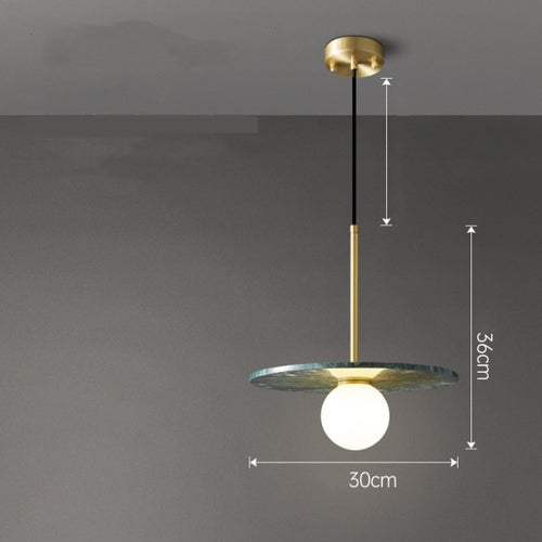 Suspension design avec abat-jour plat en marbre Gianna - vue 13 sur 12
