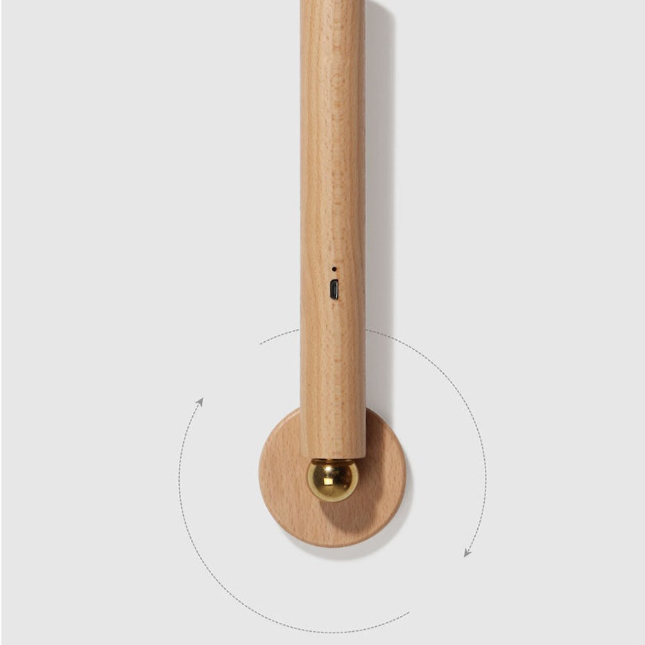Applique murale moderne en bois rotatif 360° Unix - vue 6 sur 8