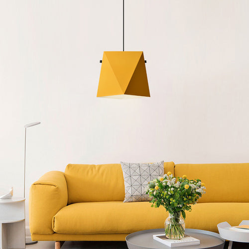 Suspension design LED avec abat-jour en métal coloré Alana - vue 5 sur 10