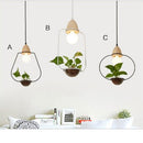 Suspension LED art déco avec des plantes Mira