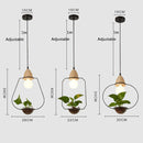 Suspension LED art déco avec des plantes Mira