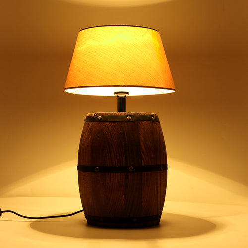 Lampe de chevet vintage en forme de tonneau Rope - vue 3 sur 6
