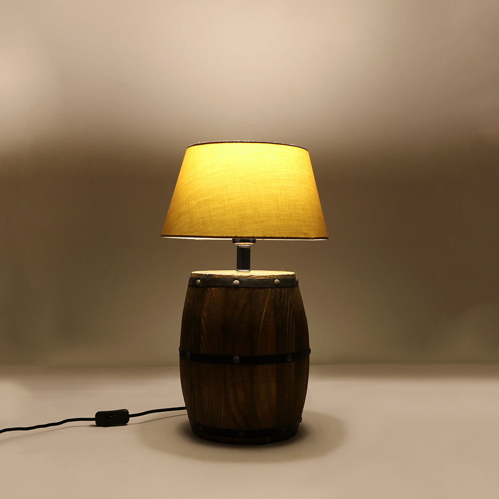 Lampe de chevet vintage en forme de tonneau Rope - vue 3 sur 6