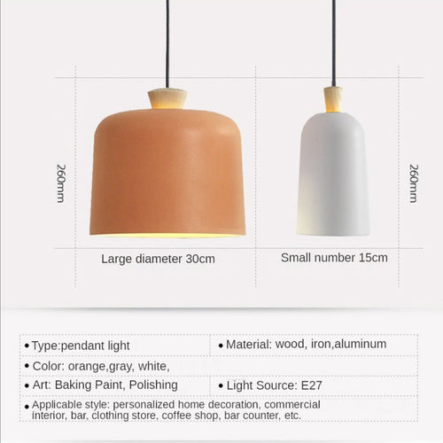 Suspension scandinave avec abat-jour en métal et bois Maloe - vue 10 sur 10