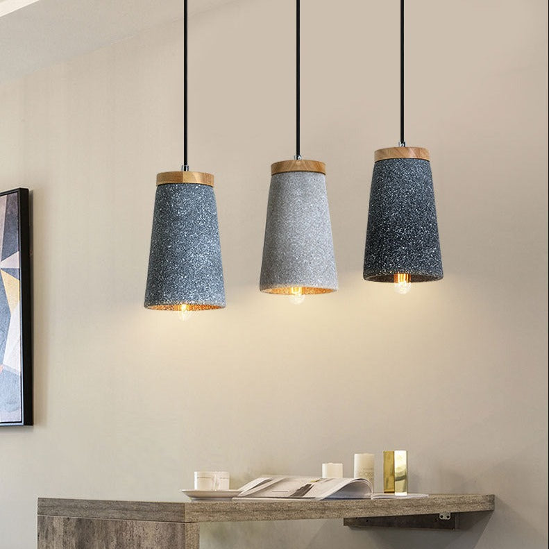Suspension design LED avec abat-jour en ciment Marta - vue 2 sur 9