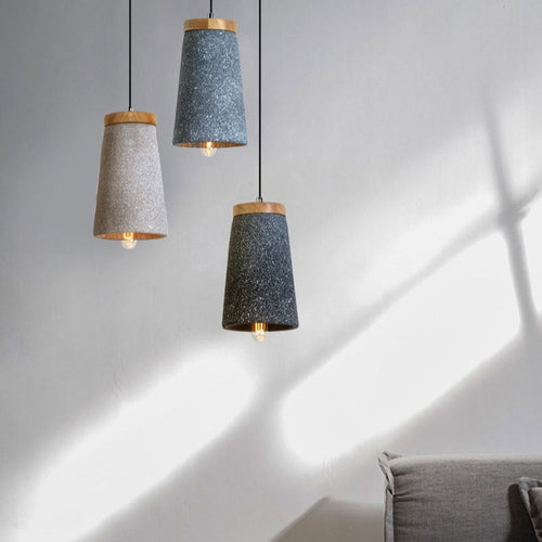 Suspension design LED avec abat-jour en ciment Marta - vue 3 sur 9