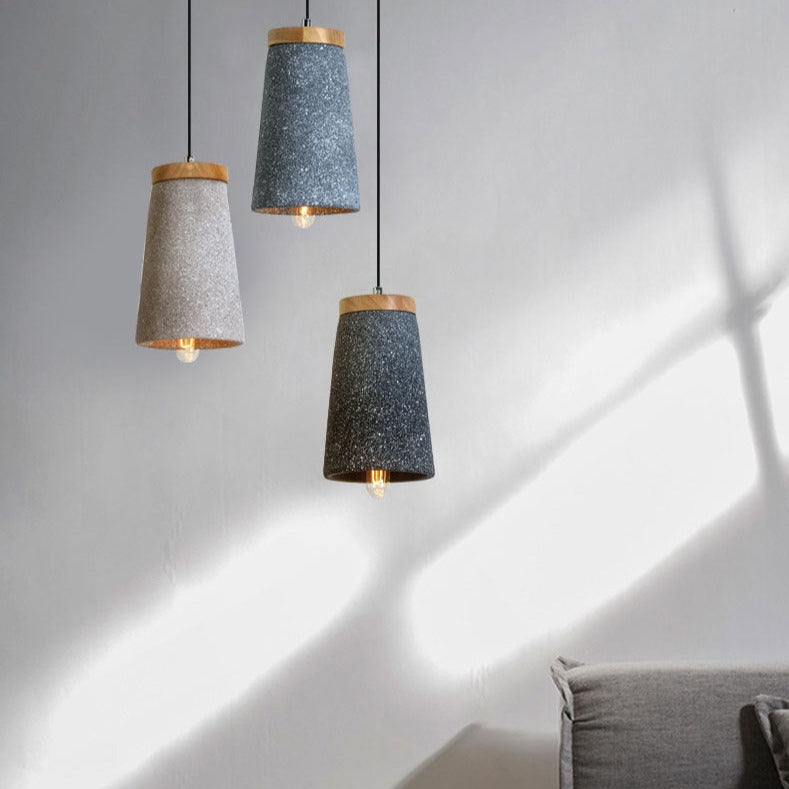 Suspension design LED avec abat-jour en ciment Marta - vue 3 sur 9