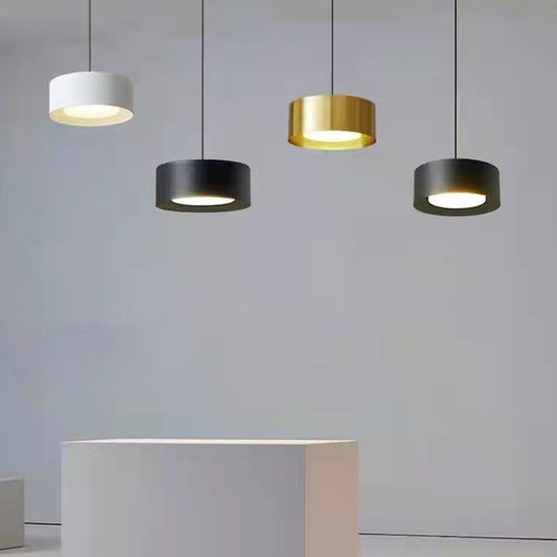 Suspension moderne LED cylindre court et métallique Reese - vue 3 sur 11