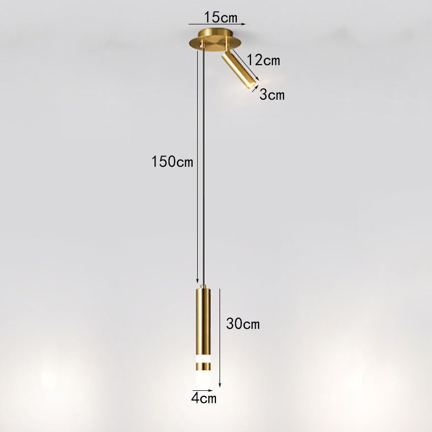 Suspension design LED tube lumineux doré ou noir Amias - vue 13 sur 16