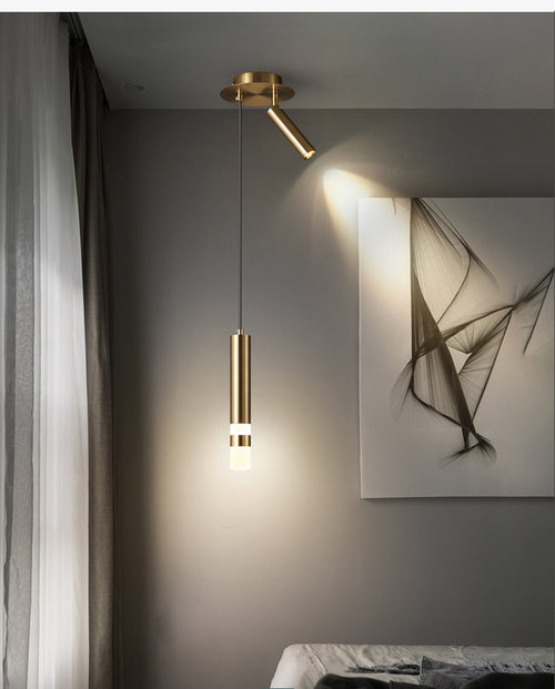 Suspension design LED tube lumineux doré ou noir Amias - vue 17 sur 16