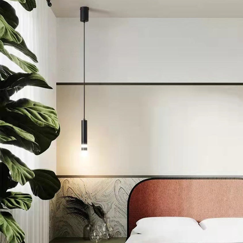 Suspension design LED tube lumineux doré ou noir Amias - vue 6 sur 16